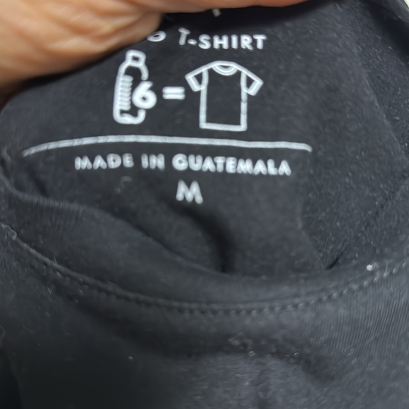 Banana Republic Black Elephant Graphic Tee with Plaid Sleeves - Picture 3 of 5